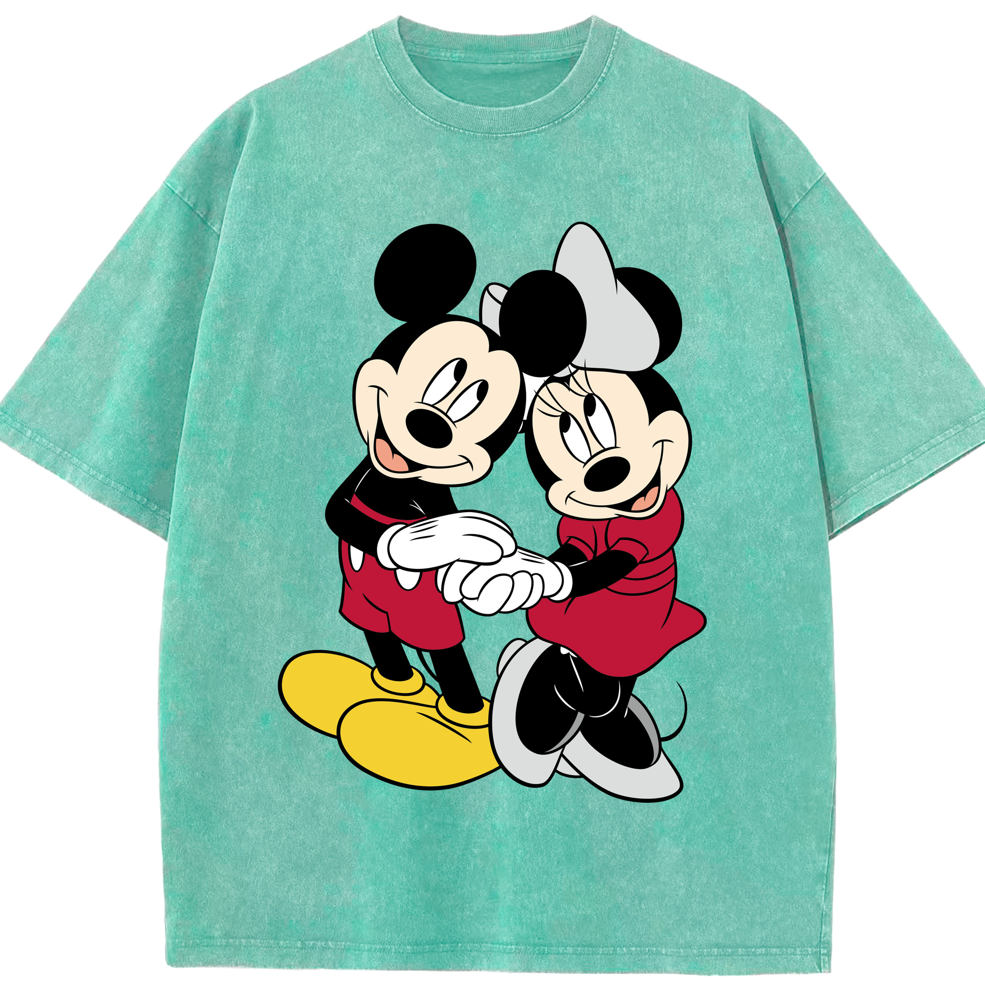 （画像用） ミッキーマウス Mickey Mouse 綿100% ヴィンテージ風 半袖Tシャツ（フロントプリント）